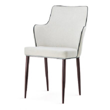 CAPRI PU CHAIRS WHITE WITH BLACK EDGE (2S)