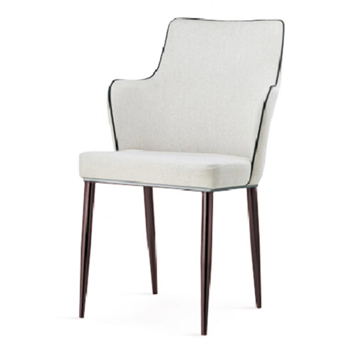 CAPRI PU CHAIRS WHITE WITH BLACK EDGE (2S)