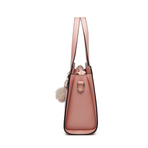 Miss Lulu (Pink) Miss Lulu LG2051 Colour Block Cross-Body Handbag 2
