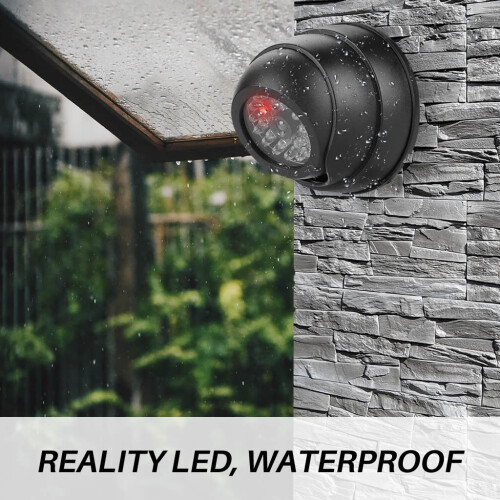 2 x Black Dome Dummy CCTV Cameras Security Cam With Red LED 2
