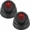 2 x Black Dome Dummy CCTV Cameras Security Cam With Red LED 1