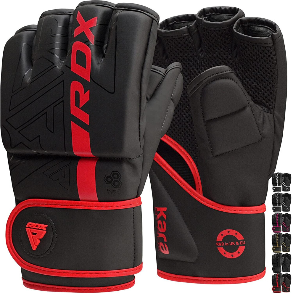 Rdx Sports (Large, ) Rdx Mma Gloves For Grappling And Sparring Red