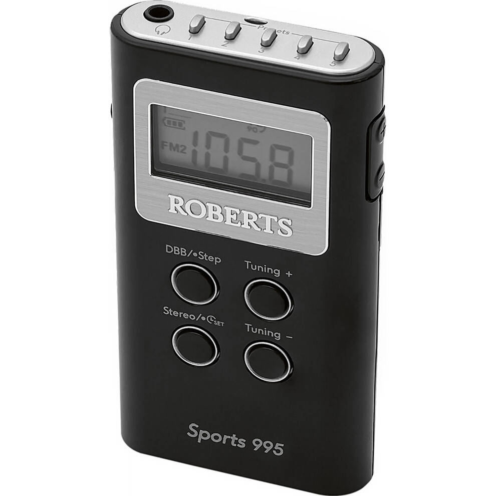 Roberts Radio SPORTS995BK Digital Radio with FM / AM Tuner - Black