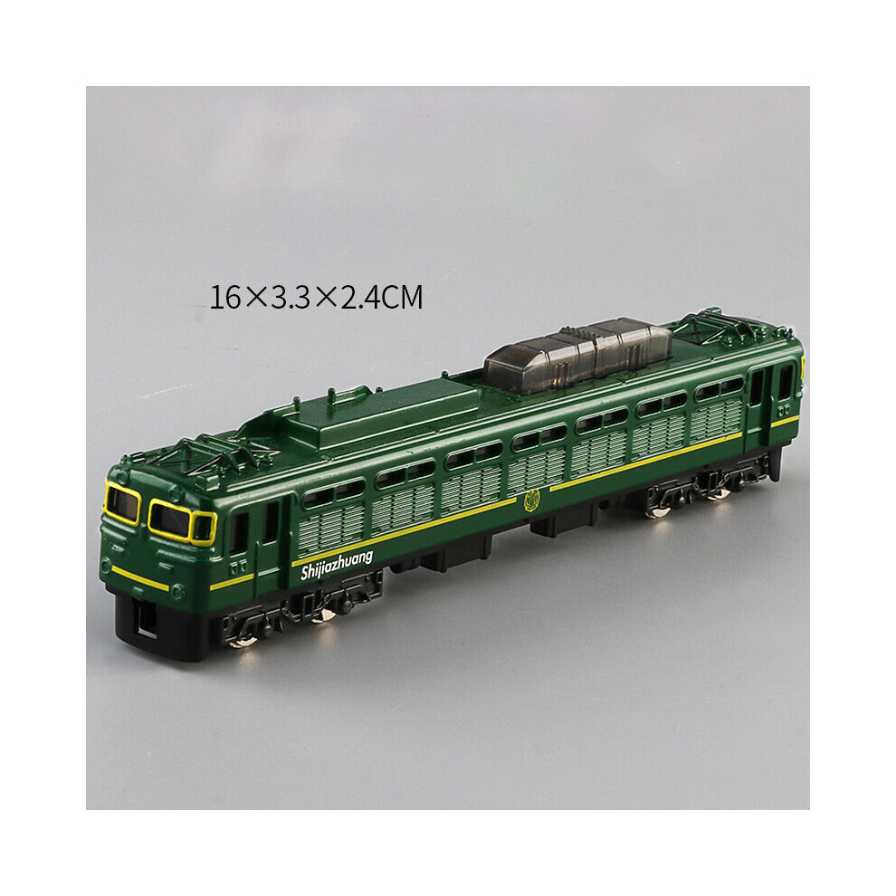 (D) Simulation Train Model Children's Green Leather Nostalgic Toy Sliding Toy Car Alloy High-speed Rail Light Rail Car Model