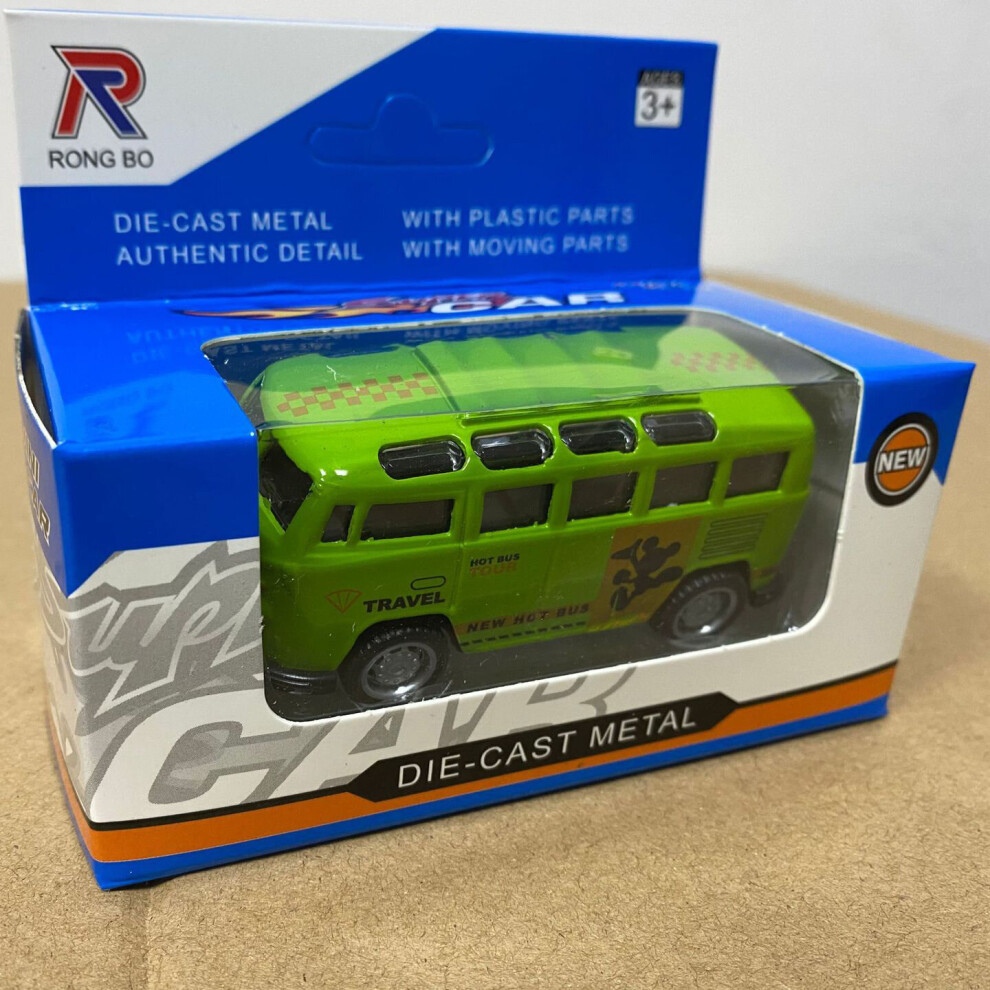 (F) Alloy Mini Bus Model Boy Toy Gift Car Model