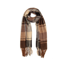 (Brown) Woman  Warm Lattice Large scarf