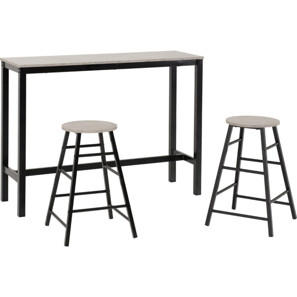 (Concrete ) Athens Breakfast Bar Set Concrete or Acacia Effect