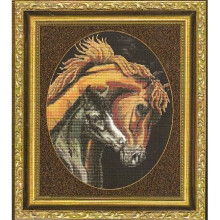 Mother's Love Horse and Foal Counted Cross Stitch Chart Pattern