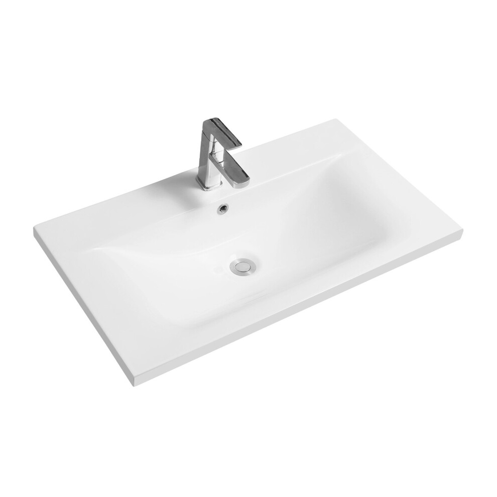 (81Cm) Limoge Thin-Edge Ceramic 61Cm Inset Basin With Dipped Bowl 5056010144277