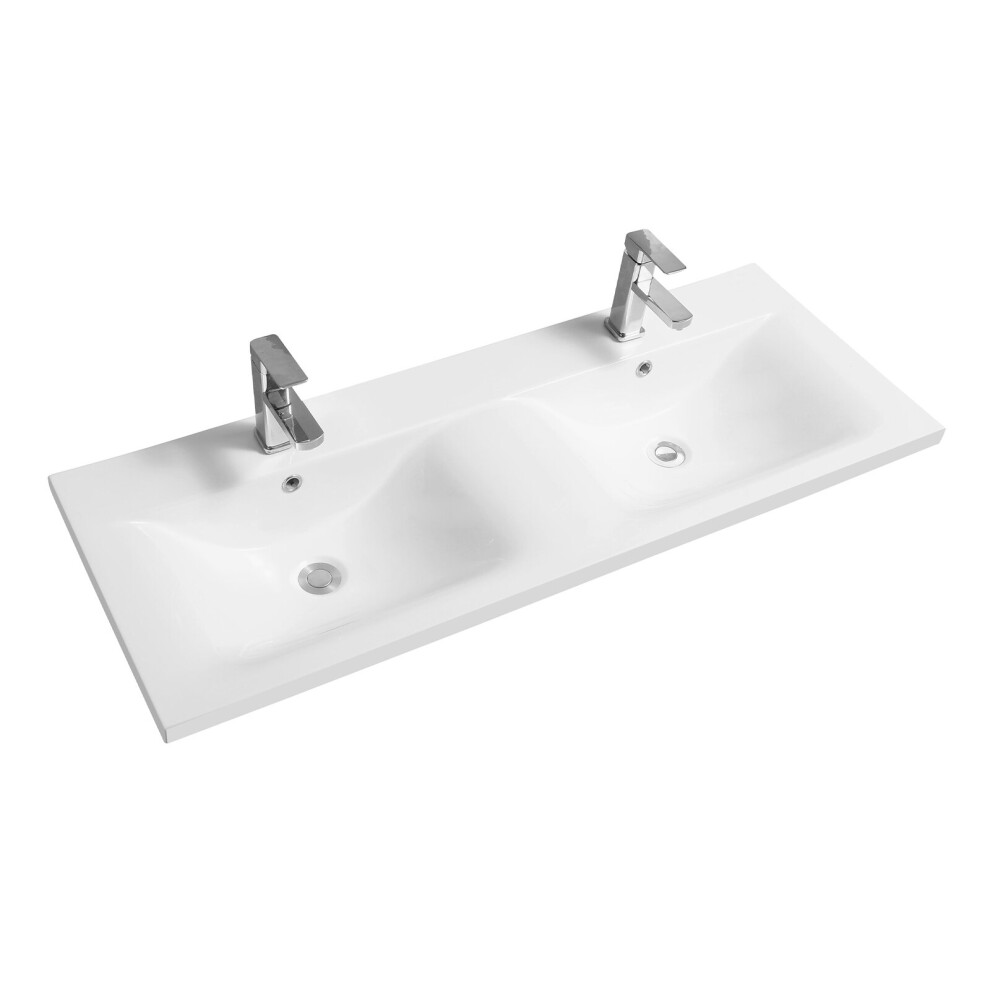 (121Cm Double) Limoge Thin-Edge Ceramic 61Cm Inset Basin With Dipped Bowl 5056010144307