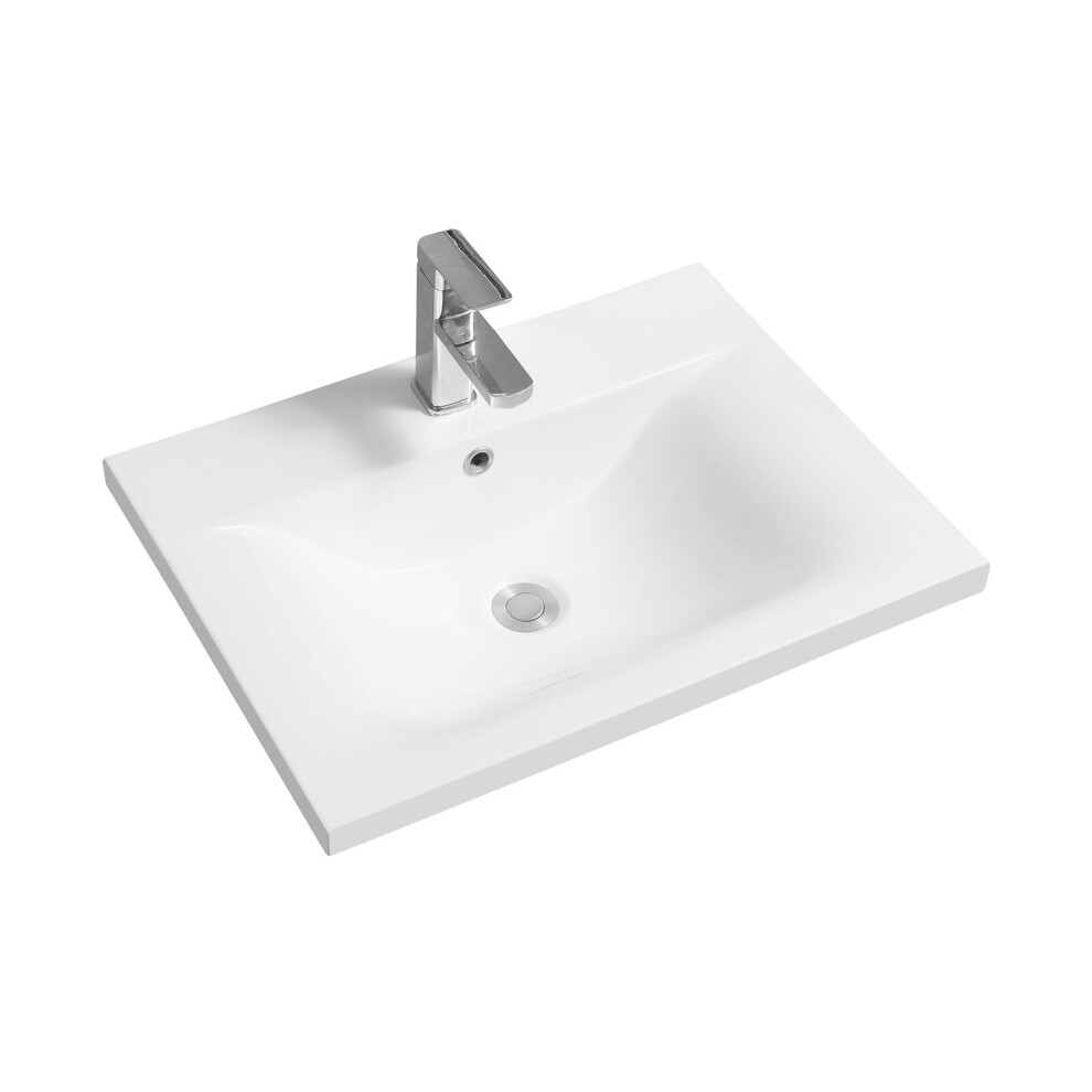 (61Cm) Limoge Thin-Edge Ceramic 61Cm Inset Basin With Dipped Bowl 5056010144260