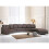 Beliani Modern Round Sectional Sofa in Leather - ROTUNDE Brown 6