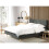Beliani Fabric Double Bed Grey RENNES 2