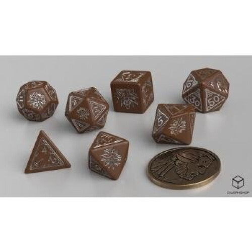 Coffret de d   s Q-Workshop The Witcher. Geralt     Compagnon de Cafard