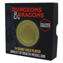 Dungeons & Dragons 24K Amuleto de Medalh   o de Sa   de Plated Gold de Sa   de
