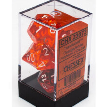 Chessex Translucent Polyhedral 7-Die Set Orange / White