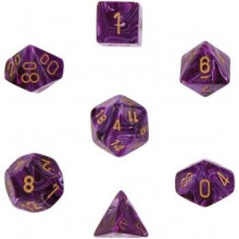 Chessex Vortex 7-Die Set Purple With Gold - Board Game
