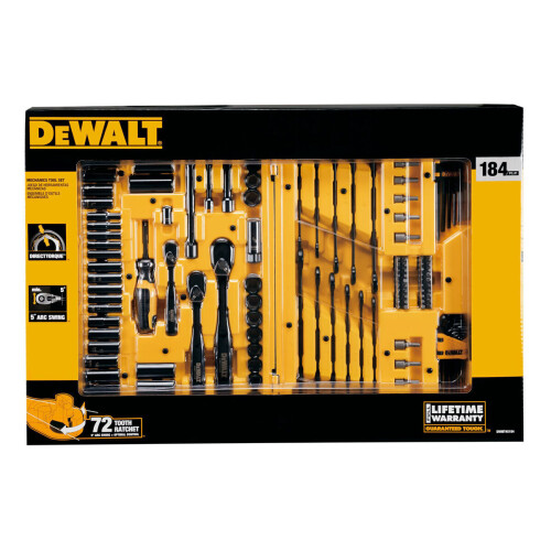DeWalt DeWalt Mechanics Set 184pc DWMT45184-1 Socket Ratchet Tool Kit Spanner 2
