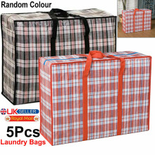 5Pcs Laundry Bags Jumbo Extra Strong and Durable Shopping Storage