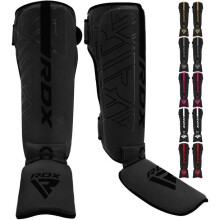 (Black, Large) RDX Shin Guards for Kickboxing, Muay Thai