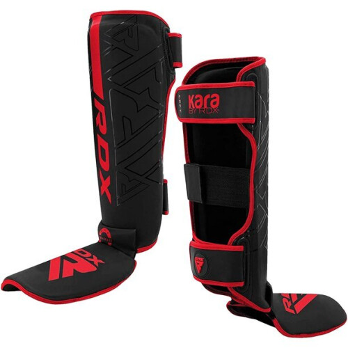(Red, Large) RDX Shin Guards for Kickboxing, Muay Thai 1