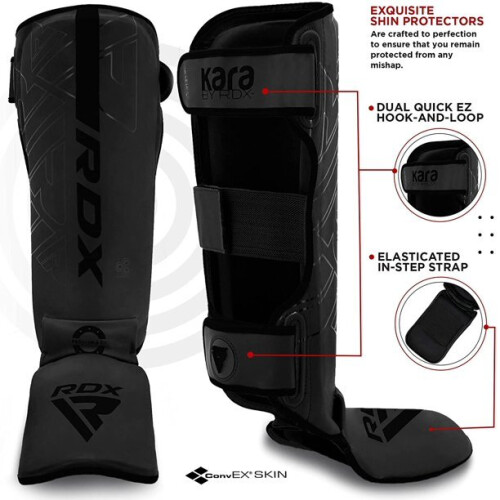 (Black, Xlarge) RDX Shin Guards for Kickboxing, Muay Thai 2