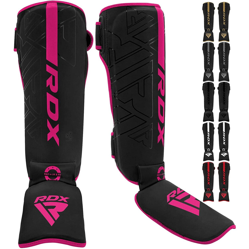 (Pink, Small) RDX Shin Guards for Kickboxing, Muay Thai