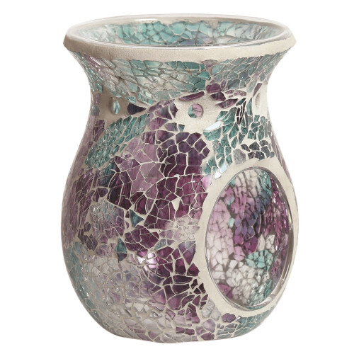 Aroma Mosaic Crackle Wax Melt Tart Warmer Burner Tealight Ornament Teal
