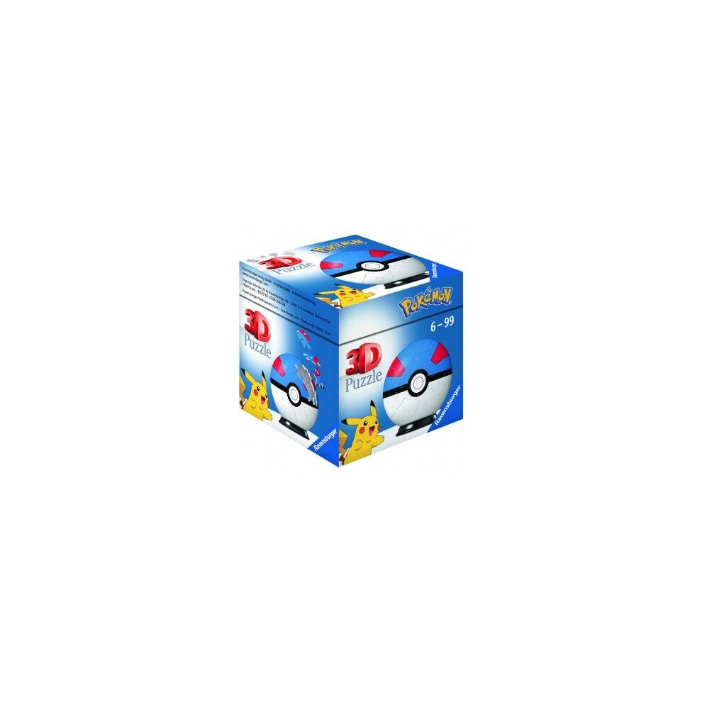 Ravensburger 3D Puzzle-Ball Pokemon Pokeballs Superball 54 Pieces - Jigsaw Puzzle