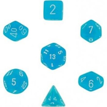 Chessex Frosted 7-Die Set Carribean Blue With White
