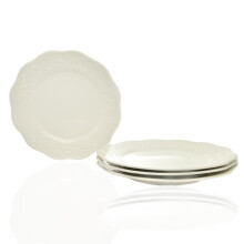 Red Vanilla EX900-401 11.5 in. Country Villa Dinner Plates, Ivory - Set of 4