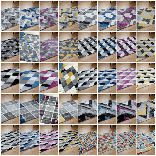 Multi Coloured Modern Geometric Area Rugs