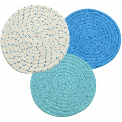 Conjunto de 3 suportes para panelas de cozinha 100% algodÃo puro para cozinhar e assar 2