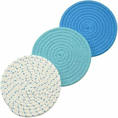 Conjunto de 3 suportes para panelas de cozinha 100% algodÃo puro para cozinhar e assar 1