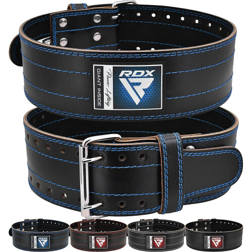 (Blue, Large) RDX Weight Lifting Belt Powerlifting, 6mm