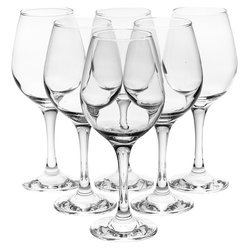 6 Piece Wine Glasses Set Pasabahce Tall Stemmed Red White Wine Cups Dinner Party