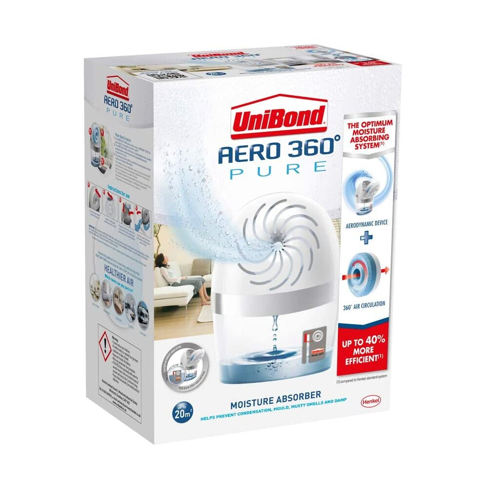 UniBond AERO 360Âº Moisture Absorber, Ultra-Absorbent Dehumidifier, Helps to Prevent Condensation, Mould & Musty Smells, Refillable Condensation