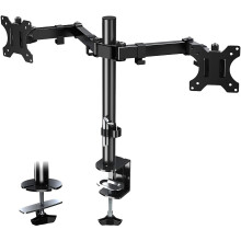 ELIVED Dual Monitor Arm for 13-27 inch LED LCD Flat/Curved Screens with VESA 75/100mm up to 8KG,Height Adujustable Ergonomic PC Monitor Arm Desk Mount