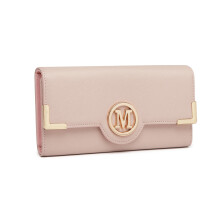 (Pink) LP2022 Leather Look Classic Long Purse