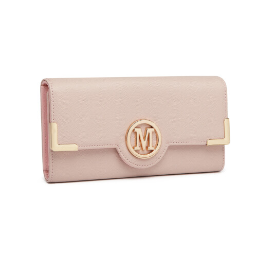 (Pink) LP2022 Leather Look Classic Long Purse