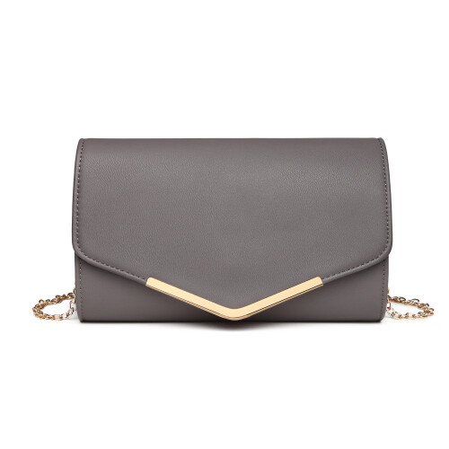 (Grey) LH2064 Vegan Envelope Clutch Bag 2
