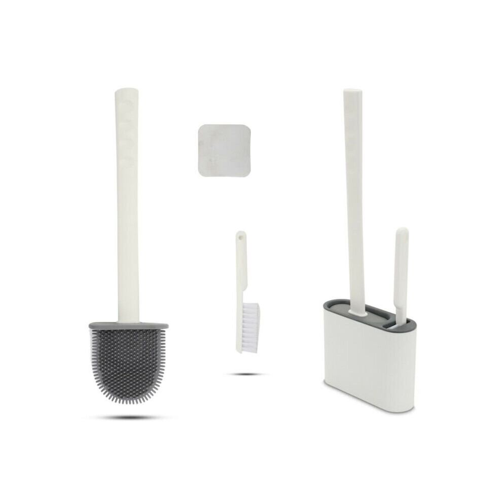 (Dark gray) Silicone Toilet Brushes with Toilet Brush Holder