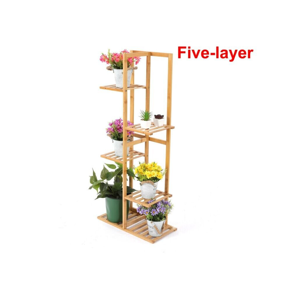 5TIER LADDER SHELF WOOD FLOWER RACK CORNER STORAGE UNIT PLANT STAND DISPLAY