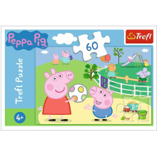 Trefl Peppa Pig - Rompecabezas de 60 piezas: Diversi n con amigos, rompecabezas para imprimir, rompecabezas creativo y divertido, rompecabezas cl