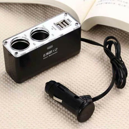 12v 2 Way Dual Port Car Cigarette Lighter Power Socket Charger Adapter 2