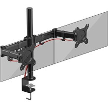 Duronic Dual Monitor Arm Stand DM252 | Double PC Desk Mount | Steel | Height Adjustable | For Two 13-27 Inch LED LCD Screens | VESA 75/100