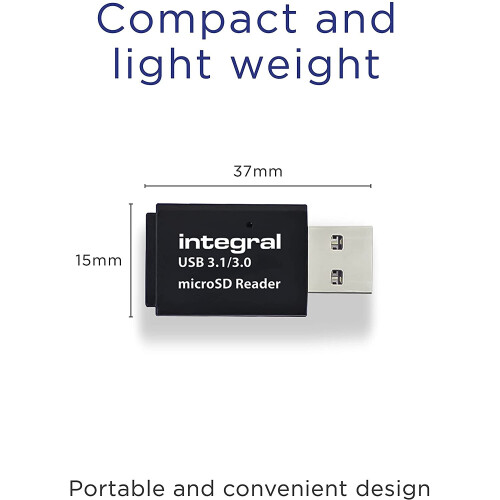 Integral Micro SD Card Reader, USB 3.1 USB 3.0, for micro SD, microSDHC, microSDXC Memory Cards, USB3.0 Memory Card Adapter 1