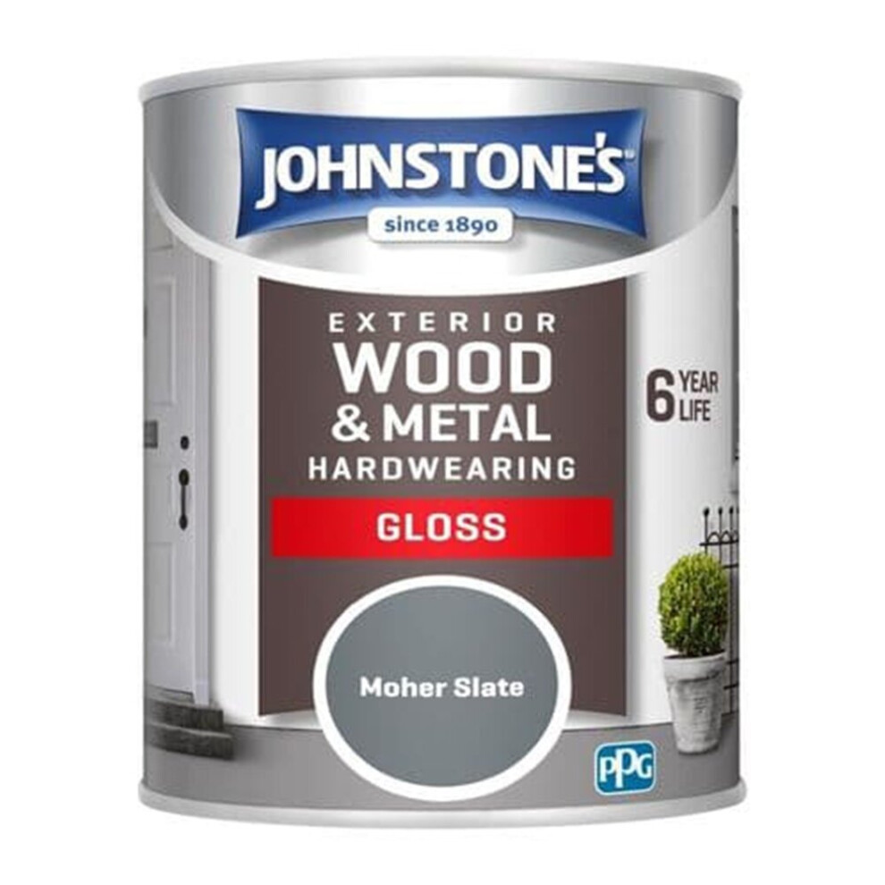 Johnstones Exterior Wood & Metal Hardwearing Gloss Paint 750ml Mohar Slate