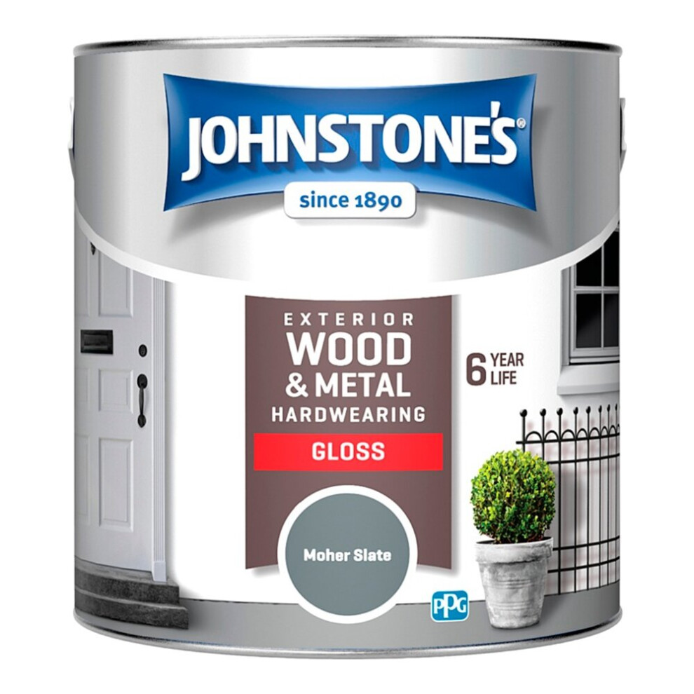 Johnstones Exterior Wood & Metal Hardwearing Gloss Paint 2.5l Mohar Slate