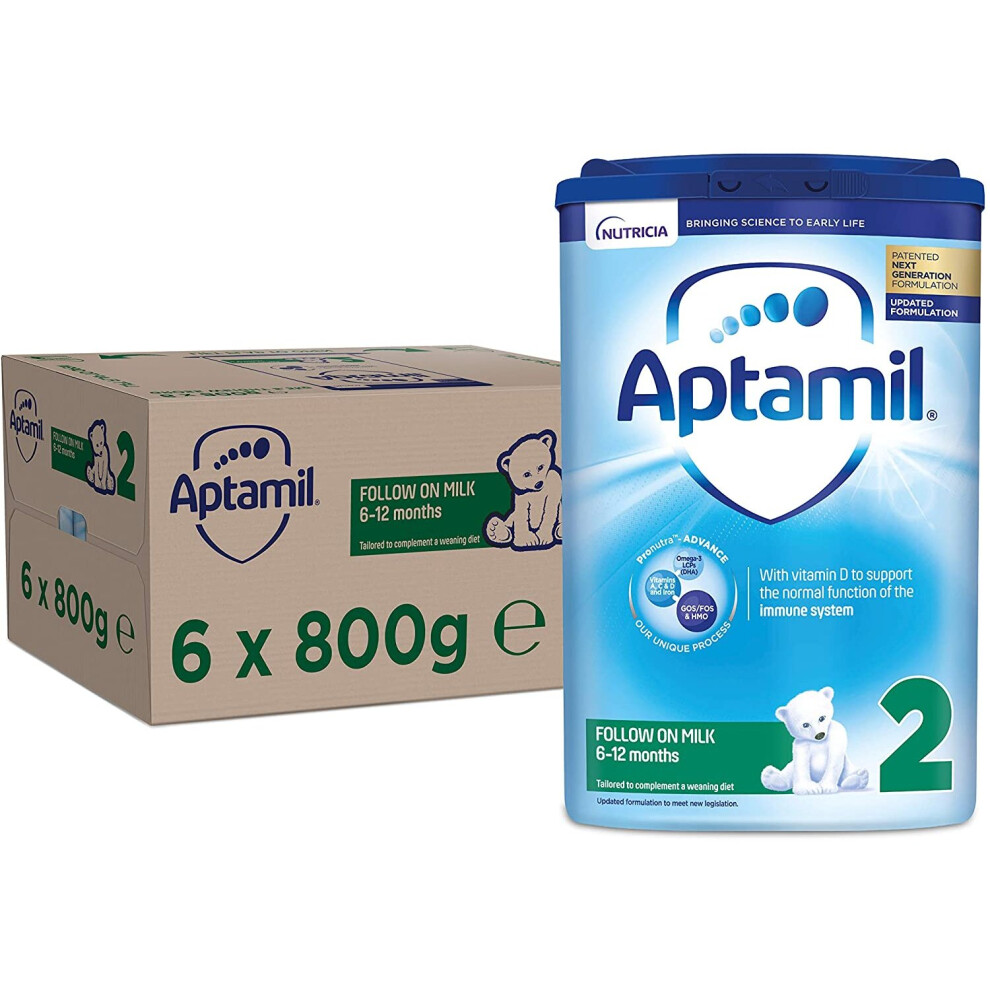 Aptamil Follow-On Milk 2, 6-12 Months 800 G, Pack Of 6